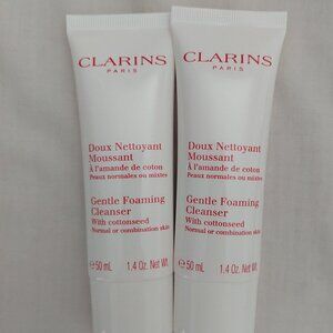 2 Clarins Gentle Foaming Cleanser with Cottonseed 1.4 oz sealed